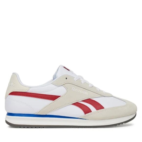 NEW REEBOK Leather Fiori Low Profile women Sneakers in WHITE/RED/BLUE 1025 4t2 - Picture 3 of 7